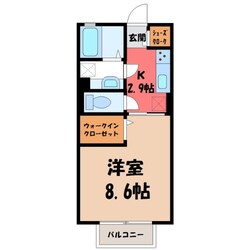 D-room思川ヴェール Eの物件間取画像